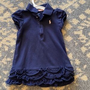 Ralph Lauren navy ruffle dress
